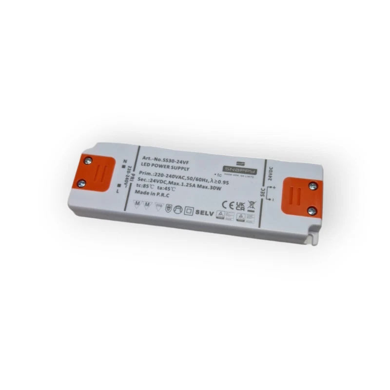 TRANSFORMATEUR SNAPPY ALIMENTATION LED 220-240V ALTERNÉE X 24V DC CONTINUE MAX 3 - Photo 1/1
