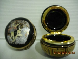 SCATOLA A CERNIERA CM 7 GRECO ROMANO BLU ORO 24 K ANNI '90 - Picture 1 of 3