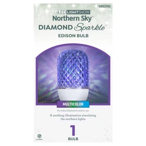 NEW! Gemmy LED Northern Sky Diamond Sparkle Christmas Multicolor Edison Bulb - Picture 1 of 1