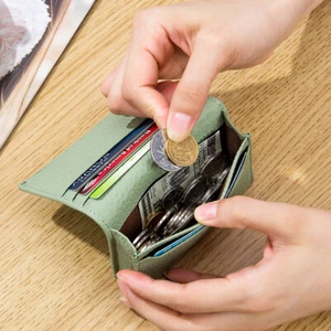 Kleine Leder Geldbörse Kreditkartenetui Portemonnaie Münze Reißverschlussfach für Damen - Bild 1 von 31
