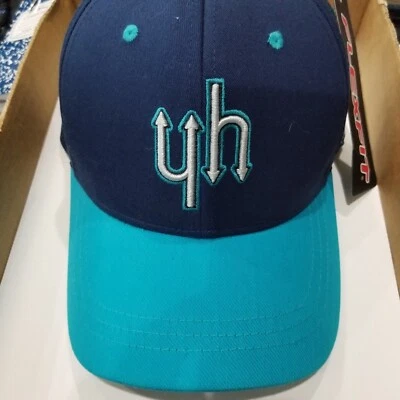 Gorra de béisbol Yankee Hater azul/verde azulado con logotipo - Nueva con etiquetas - Sombrero flexible tamaño mediano Foto 1 de 4