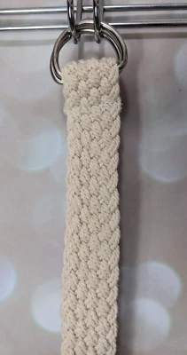 Cinturón para mujer tejido tejido trenzado crema doble D anillo talla 8 Foto 1 de 4