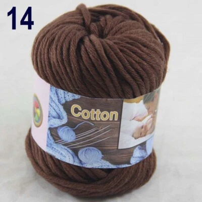 AIPENG 1BallX50g Special Thick Worsted 100% Cotton HAND Knitting Yarn 14 Chocolate