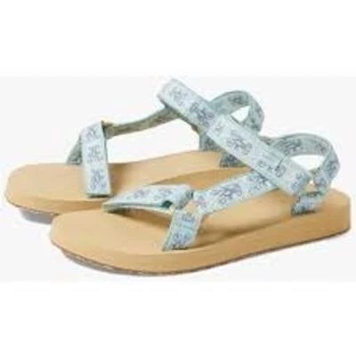 Nuevo L.L. Sandalias de cuatro puntos Bean 10 para mujer Maine Isle, nailon estampado Sara Fitz Foto 1 de 4