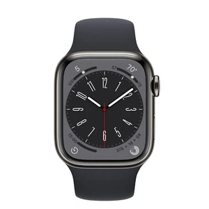 Apple Watch Series 8 Edelstahl 45mm Cellular Graphit Schwarz Band - Top - Bild 1 von 5