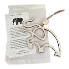 Friendship Elephant Ornament, Wooden Elephant Ornament With Story Card,3316