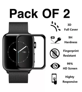 New Pack OF x 2 Apple Watch Series 1/2/3 Full Cover Glass Screen Protector 38mm - Picture 1 of 7