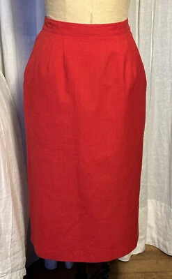 Vintage L.J.L. Falda midi roja recta para mujer talla 8 usada  Foto 1 de 4