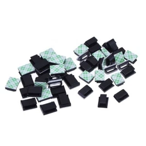 100 Pieces Fixed Seat Cable Buckle Adhesive Cord Clips Management Zip Ties - Afbeelding 1 van 5