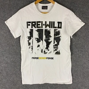 Frei.Wild Shirt Mens Small White Concert Tour Feinde Deiner Double Graphics - Picture 1 of 10