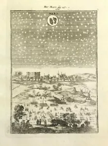 More details for alain mallet mars the planet original engraved print views of night sky c1683