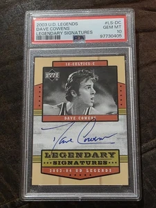 2003 U.D. LEGENDS DAVE COWENS LEGENDARY SIGNATURES AUTO PSA 10 POP 7 - Picture 1 of 2