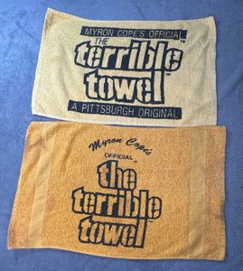 Pittsburgh Steelers "Terrible Towel" Lot Of 2 Myron Cope Official 1T - Picture 1 of 4