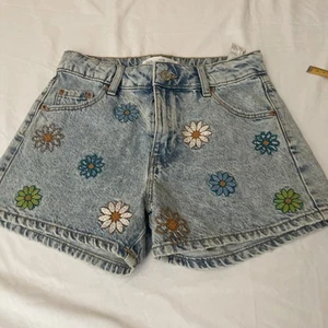Pantalones Cortos Zara Niñas Paris Azul Denim Flor Talla 10 - Imagen 1 de 5