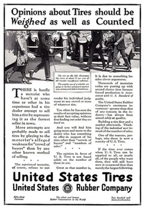 1920 United States Tires: Opinions About Tires Should Be Vintage Print Ad - Picture 1 of 1