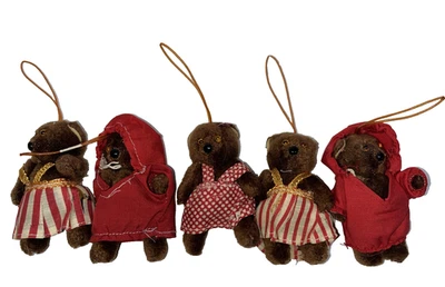 Vintage Brown Bear Red Clothes Christmas Ornament Ornaments Lot Holiday Bears - Image 1 of 4