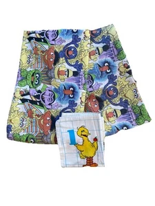 Genuine Vintage SESAME STREET…MUPPETS 2 x Single Flat Sheets And Pillow Case - Picture 1 of 6