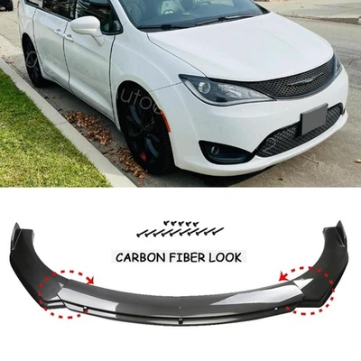 For Chrysler Pacifica Carbon Fiber Style Car Front Bumper Lip Spoiler Body Kit Foto 1 de 4
