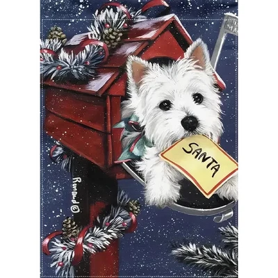 Westie Note To Santa Christmas Flag Garden Size 12X18🎄 NEW & Ready to ship! - Image 1 of 4