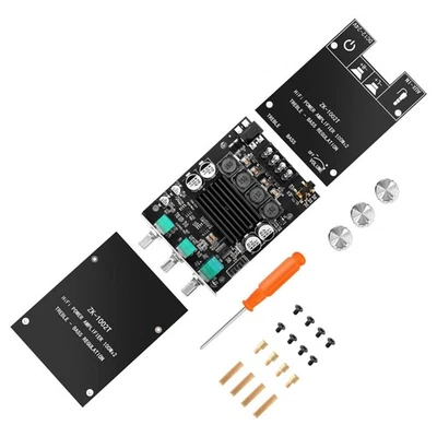 ZK-1002T Bluetooth 5.0 Amplifier Board 200W TPA3116D2 Hifi Stereo Audio AMP - Image 1 of 4