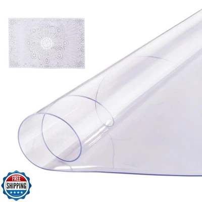 VEVOR Plastic Table Cover, 48 x 48 Inch 2.0 mm Thick Clear Round PVC Desk Mat - Image 1 of 4