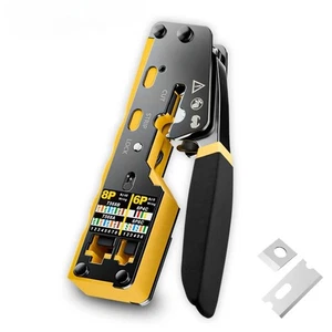 Zoerax Rj45 Outil à Sertir Pass Through Ethernet Outil à Sertir pour Cat6 Cat5 Cat5e R - Photo 1/24