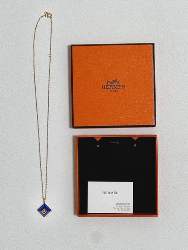 HERMÈS Collana catena Hermes oro blu ottima usata senza scatola 16 pollici gioielli