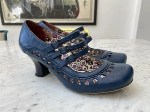 Hush Puppies Freya Navy Mary Jane Block Heel Court Shoes. UK 5. - Picture 1 of 10