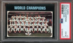 1971 Topps #1 World Champions EX-MT Orioles Team PSA 6  Baltimore Orioles 0571 - Picture 1 of 2