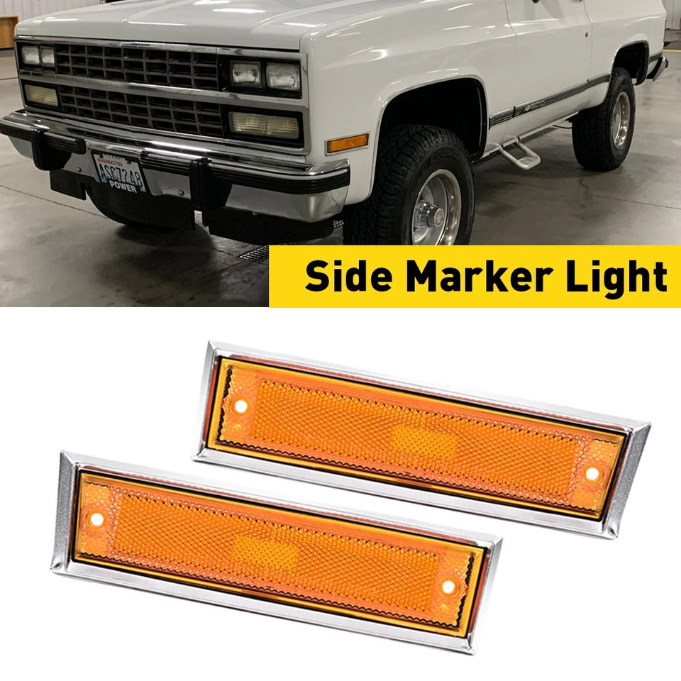 Smoked Front Side Marker Lights For 81-91 Chevrolet C10 C20 C30 GMC C1500 C2500 - Image 1 of 1