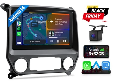 Unidad principal de radio estéreo para automóvil Android 14 de 10,1" CarPlay para Chevy Silverado 1500 2017 Foto 1 de 4
