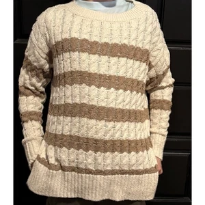 Pilcro gestreifter Pullover mit Zopfmuster - Größe S - Bild 1 von 4