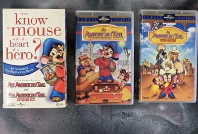 Box Set of 2 VHS Tapes~ AN AMERICAN TAIL & FIEVEL GOES WEST Digitally Restored - Image 1 of 4