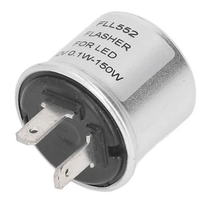 2 Pin Aluminum Shell LED Electronic Flasher Relay Replacement For Turn - Foto 1 di 22