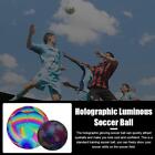 Reflective Soccer Ball Holographics Luminous Night Football Glow Train F Q4B2