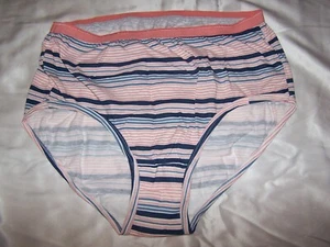 Fruit Of The Loom Multicolor Striped Cotton Briefs Panties Size 8 - Picture 1 of 3