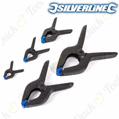SILVERLINE QUALITY SPRING CLAMPS SMALL - EXTRA LARGE Nylon Plastic Quick Grips