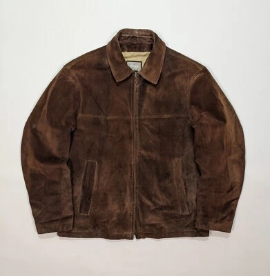HUGO BOSS Vintage 80s-90s Authentic Men's Brown Leather Jacket Loose Fit Size XL - Image 1 of 4