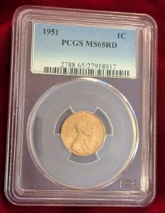 Lincoln Wheat Cent 1951 graduación profesional MS65RD - Imagen 1 de 2