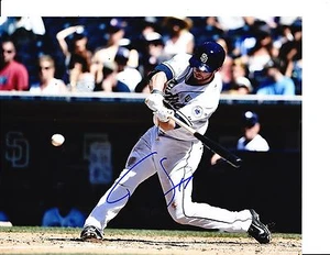 SAN DIEGO PADRES CORY SPANGENBERG SIGNED HITTING 8X10 - Picture 1 of 1