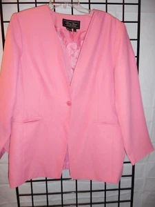 2 pc. pink skirt suit by terry lewis size large - Picture 1 of 4