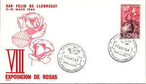FDC Spain - VIII San Feliu de Llobregat Rose Exhibition 1964 - L41036 - Picture 1 of 2