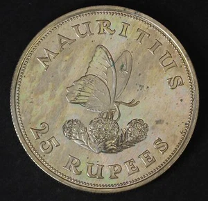 MAURITIUS 25 Rupees 1975 - Silver 0.500 - Conservation - aUNC - 4578 - Picture 1 of 2