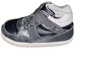 Stride Rite SRT Riker boys casual shoe, black leather size 8.5 - Picture 1 of 6