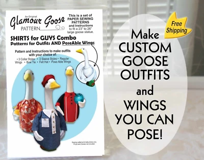 Goose Clothes Pattern Sew SHIRTS for GUYS & Make Goose Arms- 4 LgGoose - Image 1 of 4