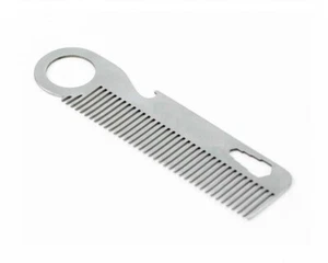 Beard Comb with Bottle Opener- Stainless Steel Metal Classic Style Grooming Tool - Picture 1 of 4
