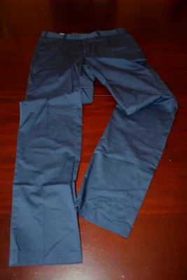 mens hiltl cotton blend peaker straight pants 32x36 nwt navy blue  - Image 1 of 3