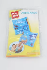 "NEU"" Spieltag aufblasbare Armbänder Kinder Schwimmen Delfinblau Alter 3-6" - Bild 1 von 3
