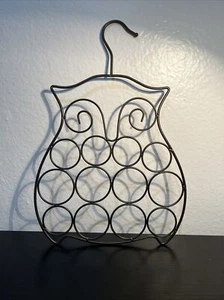 Hanging Brown Metal Owl Scarf/Belt/Tie Holder 12-Loops for Scarves/Ties - Picture 1 of 3