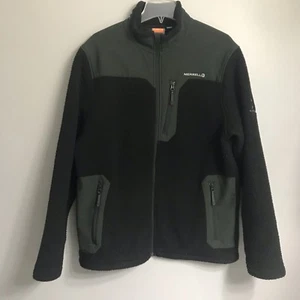 Merrell Zefting Fleece Zip Up Jacket Black & Olive Green Men’s Size L Large - Picture 1 of 9